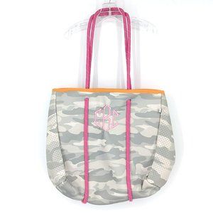 MarleyLilly Tote Bag Orange Pink Camo Monogrammed CRC Neoprene Lightweight New